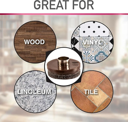 SoftTouch 1 - 1/2" Round Nail - On Felt Furniture Sliders, Protective Heavy - Duty Felt Pads for Wood Furniture and Hard Surfaces, 4 - Count, Brown | Furniture Pads - TrueDesk