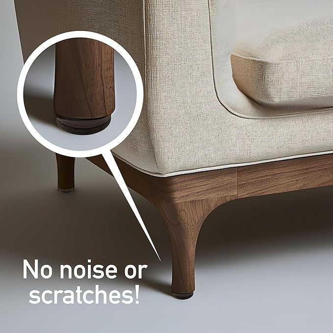 SoftTouch 1 - 1/2" Round Nail - On Felt Furniture Sliders, Protective Heavy - Duty Felt Pads for Wood Furniture and Hard Surfaces, 4 - Count, Brown | Furniture Pads - TrueDesk