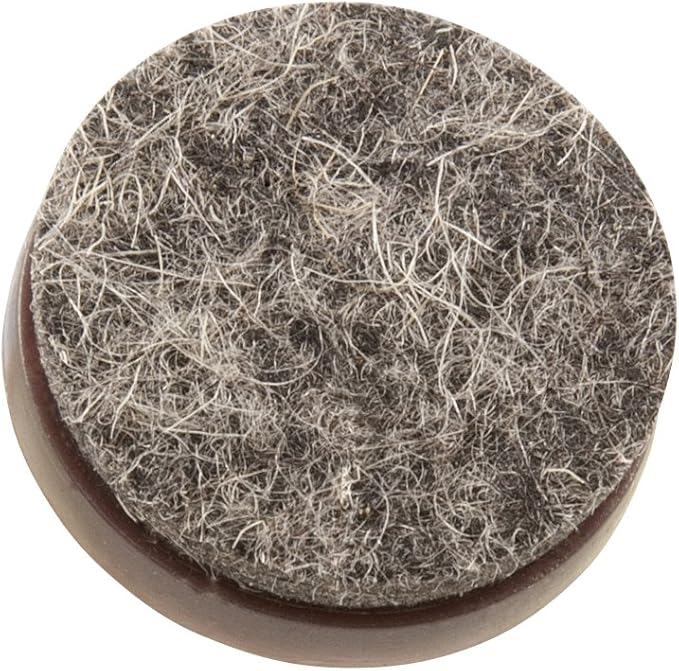 SoftTouch 1" Round Nail - On Felt Furniture Sliders, Protective Heavy - Duty Felt Pads for Wood Furniture and Hard Surfaces, 48 - Count, Brown | Furniture Pads - TrueDesk