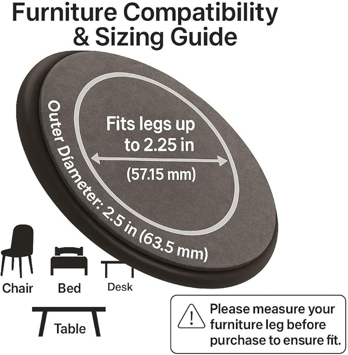 SoftTouch 2 - 1/2" Round Reusable Carpet Bottom Furniture Caster Cups for Office Chairs, Desks, and Carts, Furniture Wheel Caster Cups for Carpet and Hardwood Surfaces, 4 - Pack, Brown | Carpet Carpet Tiles - TrueDesk