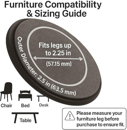SoftTouch 2 - 1/2" Round Reusable Carpet Bottom Furniture Caster Cups for Office Chairs, Desks, and Carts, Furniture Wheel Caster Cups for Carpet and Hardwood Surfaces, 4 - Pack, Brown | Carpet Carpet Tiles - TrueDesk