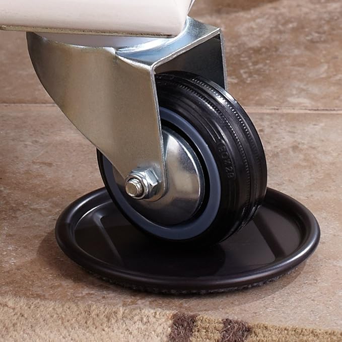 SoftTouch 2 - 1/2" Round Reusable Carpet Bottom Furniture Caster Cups for Office Chairs, Desks, and Carts, Furniture Wheel Caster Cups for Carpet and Hardwood Surfaces, 4 - Pack, Brown | Carpet Carpet Tiles - TrueDesk
