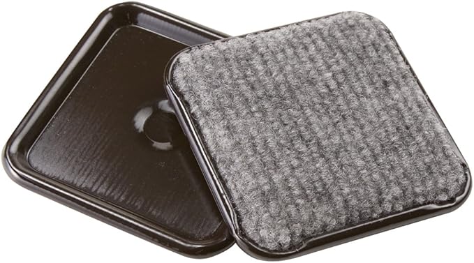 SoftTouch 2 - 1/2" Square Reusable Carpet Bottom Furniture Caster Cups for Office Chairs, Desks, and Carts, Furniture Wheel Caster Cups for Carpet and Hardwood Surfaces, 12 - Pack, Brown/Gray | Carpet Carpet Tiles - TrueDesk