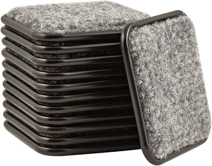 SoftTouch 2 - 1/2" Square Reusable Carpet Bottom Furniture Caster Cups for Office Chairs, Desks, and Carts, Furniture Wheel Caster Cups for Carpet and Hardwood Surfaces, 12 - Pack, Brown/Gray | Furniture Cups - TrueDesk