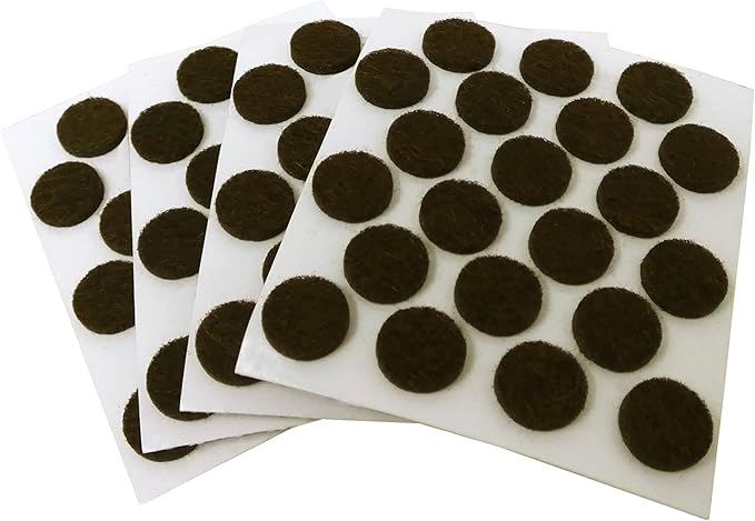 SoftTouch 3/8" Round Mini Self - Stick Furniture Slider Felt Pads for Hard Surfaces, Noise - Reducing Adhesive Furniture Moving Pads for Beds, Sofas, Dressers, 84 - Count, Brown | Furniture Pads - TrueDesk