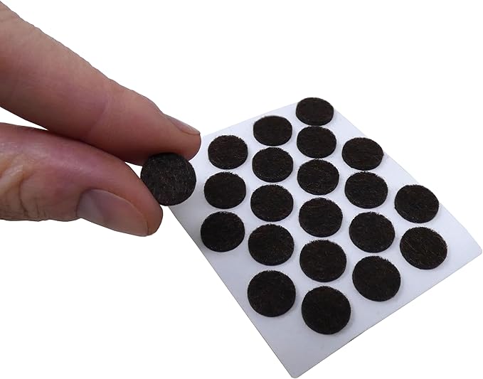 SoftTouch 3/8" Round Mini Self - Stick Furniture Slider Felt Pads for Hard Surfaces, Noise - Reducing Adhesive Furniture Moving Pads for Beds, Sofas, Dressers, 84 - Count, Brown | Furniture Pads - TrueDesk