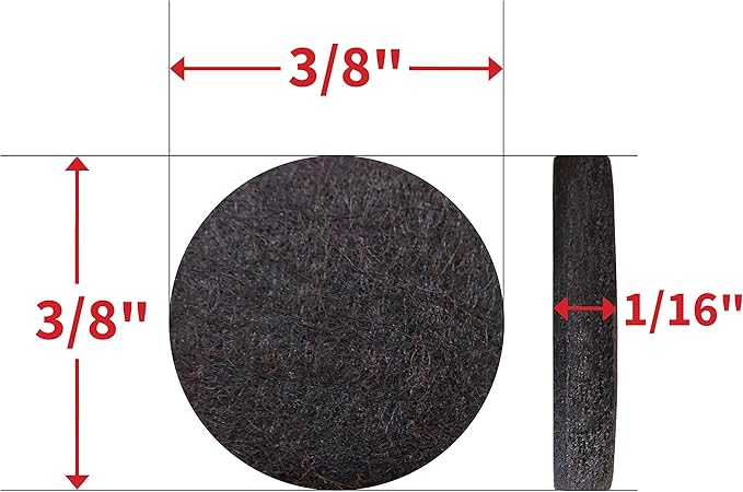 SoftTouch 3/8" Round Mini Self - Stick Furniture Slider Felt Pads for Hard Surfaces, Noise - Reducing Adhesive Furniture Moving Pads for Beds, Sofas, Dressers, 84 - Count, Brown | Furniture Pads - TrueDesk