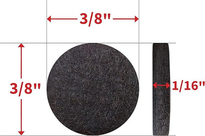 SoftTouch 3/8" Round Mini Self - Stick Furniture Slider Felt Pads for Hard Surfaces, Noise - Reducing Adhesive Furniture Moving Pads for Beds, Sofas, Dressers, 84 - Count, Brown | Furniture Pads - TrueDesk