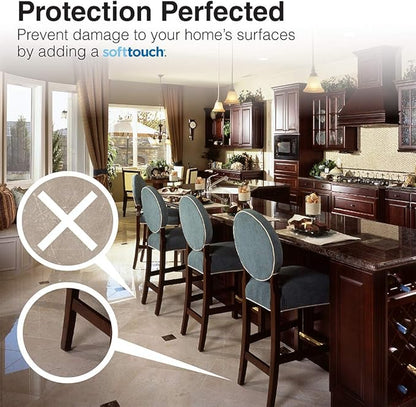 SoftTouch 8 Pack 1" Round Nail - On Felt Pads – Heavy Duty Furniture Leg Protectors for Hardwood, Tile & Laminate Floors – Prevents Scratches & Reduces Noise, Walnut Brown | Furniture Pads - TrueDesk