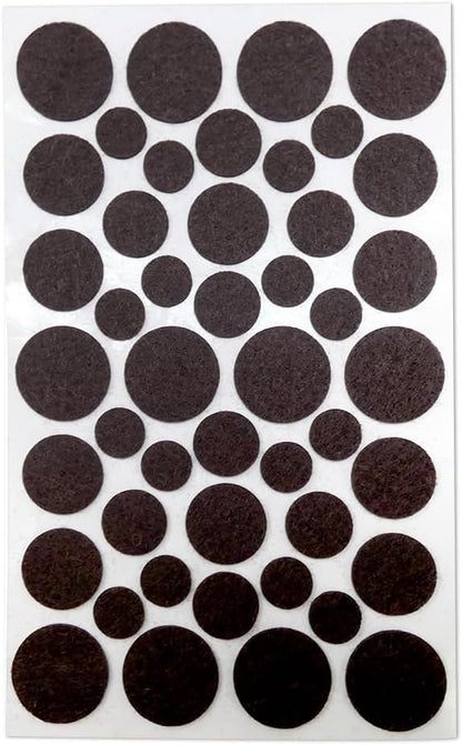 SoftTouch Assorted Size Round Mini Self - Stick Furniture Slider Felt Pads for Hard Surfaces, Noise - Reducing Adhesive Furniture Moving Pads for Beds, Sofas, Dressers, 46 - Count, Brown | Furniture Pads - TrueDesk
