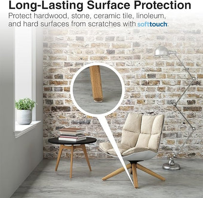 SOFTTOUCH "Self - Stick Furniture Round Felt Pads for Hard Surfaces – Protect Your Hard Floors from Furniture Scratches, 1 - 1/2"" Linen, Round (8 Pieces)" (4719395N) | Furniture Pads - TrueDesk