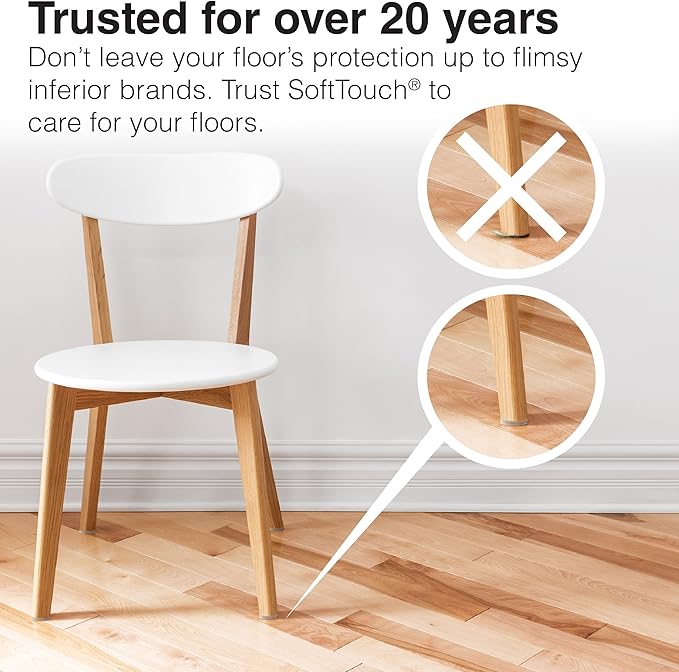SOFTTOUCH "Self - Stick Furniture Round Felt Pads for Hard Surfaces – Protect Your Hard Floors from Furniture Scratches, 1 - 1/2"" Linen, Round (8 Pieces)" (4719395N) | Furniture Pads - TrueDesk