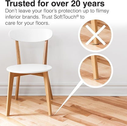 SOFTTOUCH "Self - Stick Furniture Round Felt Pads for Hard Surfaces – Protect Your Hard Floors from Furniture Scratches, 1 - 1/2"" Linen, Round (8 Pieces)" (4719395N) | Furniture Pads - TrueDesk