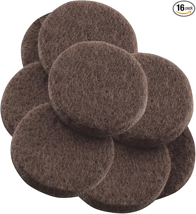 SOFTTOUCH Self - Stick Furniture Round Felt Pads for Hard Surfaces – Protect Your Hard Floors from Furniture Scratches, Brown, 1 - 1/2 inch (4729395N) | Furniture Pads - TrueDesk