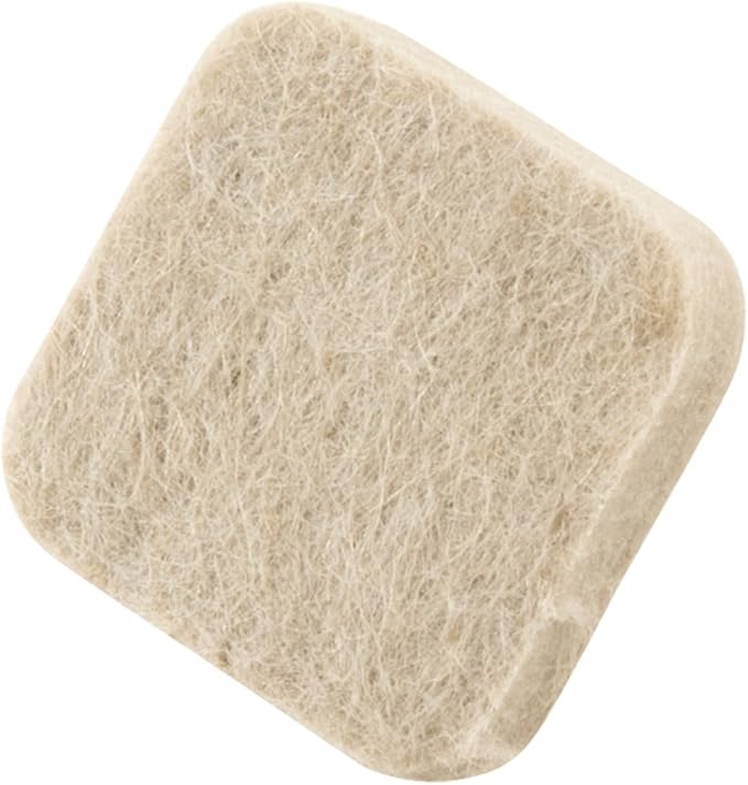 SOFTTOUCH "Self - Stick Furniture Square Felt Pads for Hard Surfaces – Protect your Hard Floors from Furniture Scratches, 1"" Linen, Square (16 Pieces)" (4717495N) | Furniture Pads - TrueDesk