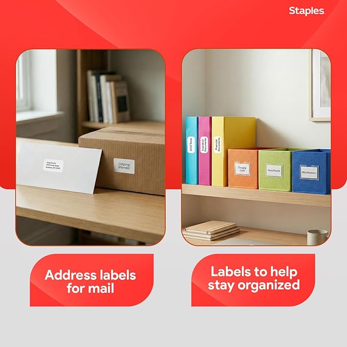 Staples 1" x 2 - 5/8" Address Labels, White – Printable Laser & Inkjet Mailing Labels, 750 Labels per Box | Laser Inkjet Printer Labels - TrueDesk
