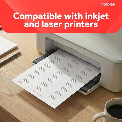 Staples 1" x 2 - 5/8" Address Labels, White – Printable Laser & Inkjet Mailing Labels, 750 Labels per Box | Laser Inkjet Printer Labels - TrueDesk