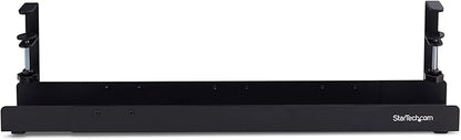 StarTech.com Under Desk Cable Management Tray, Length Adjustable, Clamp - On Installation, No Drilling Required, Black | Cable Raceways - TrueDesk