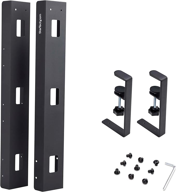 StarTech.com Under Desk Cable Management Tray, Length Adjustable, Clamp - On Installation, No Drilling Required, Black | Cable Raceways - TrueDesk