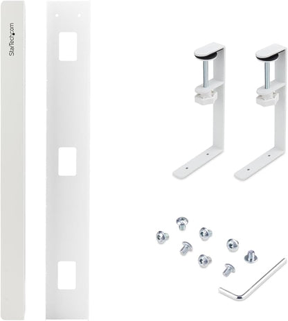 StarTech.com Under Desk Cable Management Tray, Length Adjustable, Clamp - On Installation, No Drilling Required, White | Cable Raceways - TrueDesk