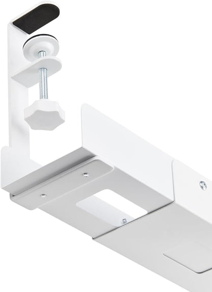StarTech.com Under Desk Cable Management Tray, Length Adjustable, Clamp - On Installation, No Drilling Required, White | Cable Raceways - TrueDesk