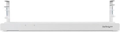 StarTech.com Under Desk Cable Management Tray, Length Adjustable, Clamp - On Installation, No Drilling Required, White | Cable Raceways - TrueDesk