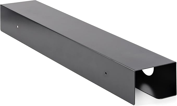 StarTech.com Under Desk Cable Management Tray - Office/Standing Desk Cable Tray Organizer - Desk/Table Mount Holder for Cords/Wire/Power Strip - Computer Cable Manager - 23 - 1/2"L x 4 - 1/2"D (UDCMTRAY) | Cable Raceways - TrueDesk
