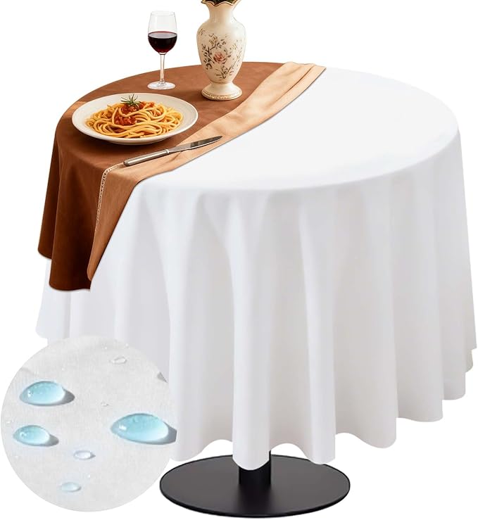 Table Pad Protector with Flannel Backing Cut to Fit Waterproof Heat Resistant Heavy - Duty Reusable Table Cloth 52" Round Vinyl Table Padding Under Tablecloth | Table Pads - TrueDesk