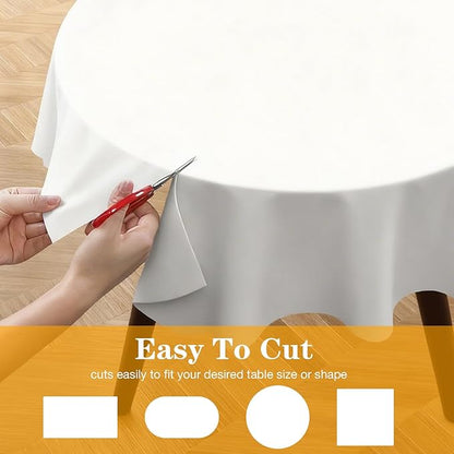 Table Pad Protector with Flannel Backing Cut to Fit Waterproof Heat Resistant Heavy - Duty Reusable Table Cloth 52" Round Vinyl Table Padding Under Tablecloth | Table Pads - TrueDesk