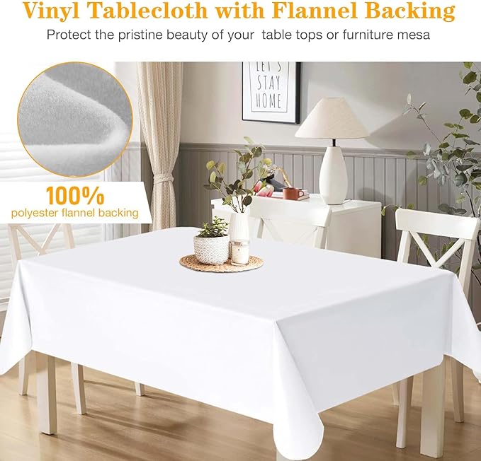 Table Pad Protector with Flannel Backing Cut to Fit Waterproof Heat Resistant Heavy - Duty Reusable Table Cloth 54" x 90" Rectangle Vinyl Table Padding Under Tablecloth | Table Pads - TrueDesk