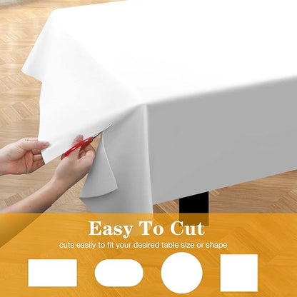 Table Pad Protector with Flannel Backing Cut to Fit Waterproof Heat Resistant Heavy - Duty Reusable Table Cloth 54" x 90" Rectangle Vinyl Table Padding Under Tablecloth | Table Pads - TrueDesk