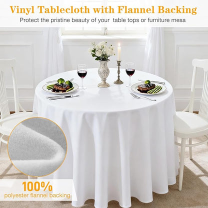 Table Pad Protector with Flannel Backing Cut to Fit Waterproof Heat Resistant Heavy - Duty Reusable Table Cloth 60" Round Vinyl Table Padding Under Tablecloth | Tablecloths - TrueDesk