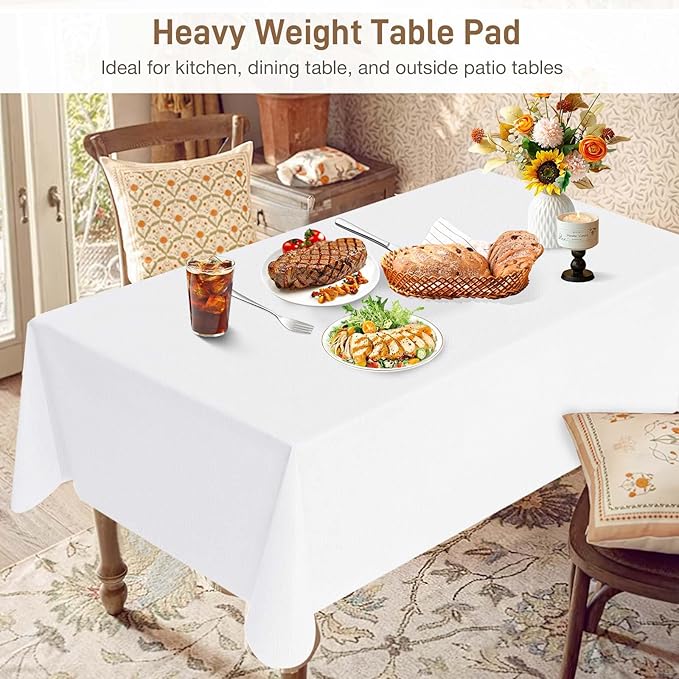Table Protector Pad with Flannel Backing, Heavy - Duty Vinyl Table Padding Under Tablecloth, Waterproof, Heat Resistant, 108 x 54 inches, Rectangular | Table Pads - TrueDesk
