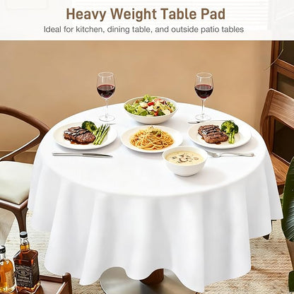 Table Protector Pad with Flannel Backing, Heavy - Duty Vinyl Table Padding Under Tablecloth, Waterproof, Heat Resistant, 60 inches, Round | Table Pads - TrueDesk