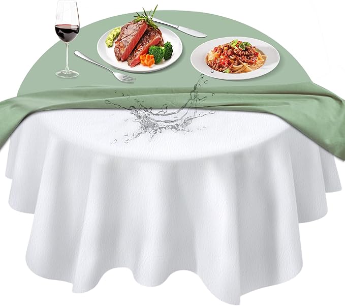 Table Protector Pad with Flannel Backing, Heavy - Duty Vinyl Table Padding Under Tablecloth, Waterproof, Heat Resistant, 60 inches, Round | Table Pads - TrueDesk