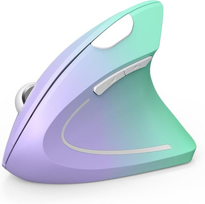 TECKNET 2.4G Ergonomic Mouse Vertical Wireless - 4800 DPI Optical Carpal Tunnel Mice Right Hand, 4800 DPI Adjustable, Quiet Clicks, 6 Buttons for Laptop, Desktop, PC, Computer - Green Purple | Mice - TrueDesk