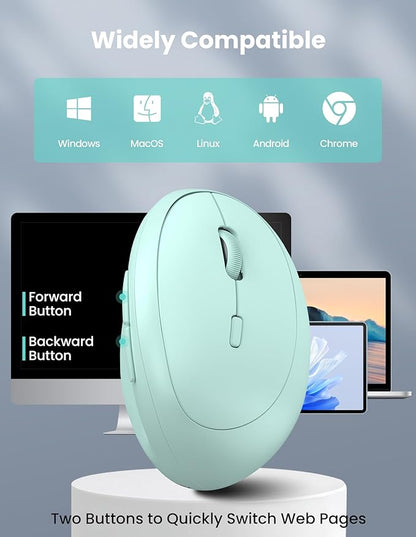 TECKNET Ergonomic Mouse, Bluetooth Wireless Vertical Mouse, Rechargeable Battery, Quiet Clicks, 4800 DPI Adjustable, BT5.0/3.0 & 2.4G Connect, Easy to use, Wide Compatibility | Mice - TrueDesk