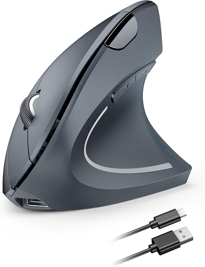 TECKNET Ergonomic Mouse, Rechargeable Vertical Ergo Mouse Wireless 800 - 4800 Levels 5 Adjustable DPI, Silent 2.4GHz Optical Carpal Tunnel Mouse for Right Hand, USB Wireless Mice for Laptop, PC | Mice - TrueDesk