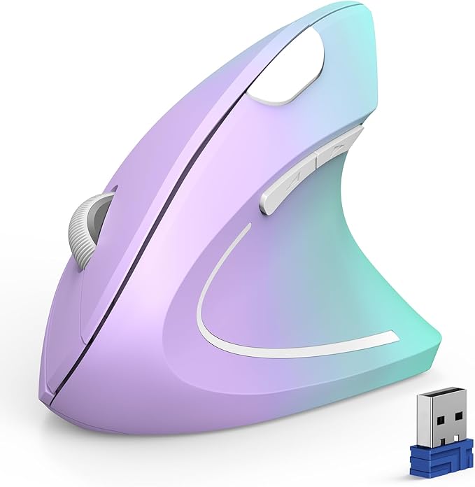 TECKNET Ergonomic Mouse, Wireless Bluetooth Vertical Mouse, 4800 DPI Optical Tracking, 6 Adjustable DPI, Quiet Clicks, 2.4GHz with USB A Receiver, 12 Months Battery, 6 Buttons, Wide Compatibility | Mice - TrueDesk