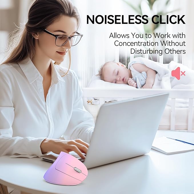 TECKNET Ergonomic Mouse, Wireless Bluetooth Vertical Mouse, 4800 DPI Optical Tracking, 6 Adjustable DPI, Quiet Clicks, 2.4GHz with USB A Receiver, 12 Months Battery, 6 Buttons, Wide Compatibility | Mice - TrueDesk