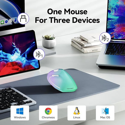 TECKNET Ergonomic Mouse, Wireless Bluetooth Vertical Mouse, 4800 DPI Optical Tracking, 6 Adjustable DPI, Quiet Clicks, 2.4GHz with USB A Receiver, 12 Months Battery, 6 Buttons, Wide Compatibility | Mice - TrueDesk
