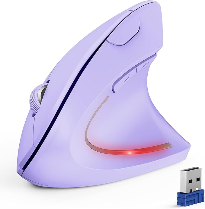 TECKNET Ergonomic Mouse, Wireless Bluetooth Vertical Mouse, 4800 DPI Optical Tracking, 6 Adjustable DPI, Quiet Clicks, 2.4GHz with USB A Receiver, 12 Months Battery, 6 Buttons, Wide Compatibility | Mice - TrueDesk