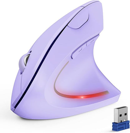 TECKNET Ergonomic Mouse, Wireless Bluetooth Vertical Mouse, 4800 DPI Optical Tracking, 6 Adjustable DPI, Quiet Clicks, 2.4GHz with USB A Receiver, 12 Months Battery, 6 Buttons, Wide Compatibility | Mice - TrueDesk