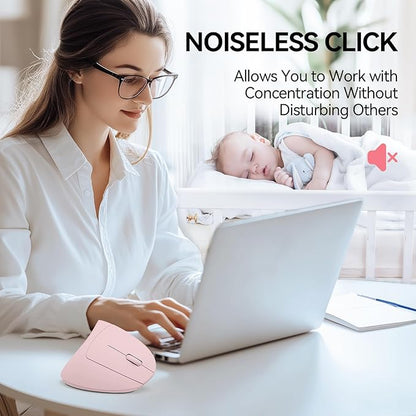 TECKNET Ergonomic Mouse, Wireless Bluetooth Vertical Mouse, 4800 DPI Optical Tracking, 6 Adjustable DPI, Quiet Clicks, 2.4GHz with USB A Receiver, 12 Months Battery, 6 Buttons, Wide Compatibility | Mice - TrueDesk