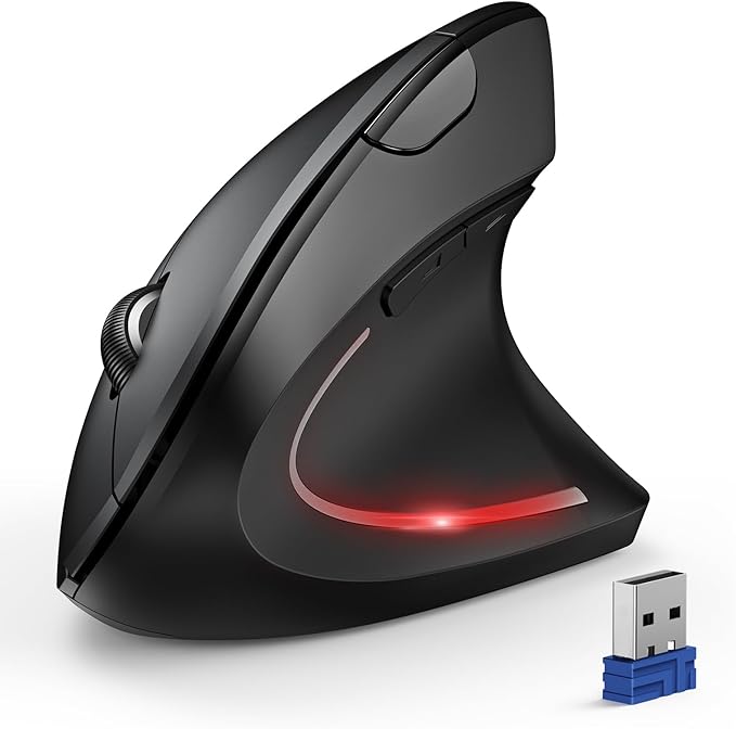 TECKNET Ergonomic Mouse, Wireless Bluetooth Vertical Mouse, 4800 DPI Optical Tracking, 6 Adjustable DPI, Quiet Clicks, 2.4GHz with USB A Receiver, 12 Months Battery, 6 Buttons, Wide Compatibility | Mice - TrueDesk