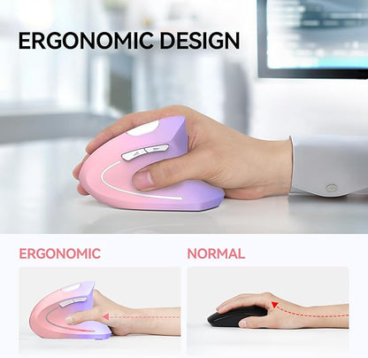 TECKNET Ergonomic Mouse, Wireless Bluetooth Vertical Mouse, 4800 DPI Optical Tracking, 6 Adjustable DPI, Quiet Clicks, 2.4GHz with USB A Receiver, 12 Months Battery, 6 Buttons, Wide Compatibility | Mice - TrueDesk