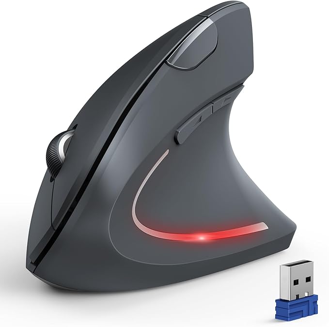 TECKNET Ergonomic Mouse, Wireless Bluetooth Vertical Mouse, 4800 DPI Optical Tracking, 6 Adjustable DPI, Quiet Clicks, 2.4GHz with USB A Receiver, 12 Months Battery, 6 Buttons, Wide Compatibility | Mice - TrueDesk
