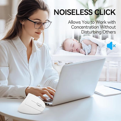 TECKNET Ergonomic Mouse, Wireless Bluetooth Vertical Mouse, 4800 DPI Optical Tracking, 6 Adjustable DPI, Quiet Clicks, 2.4GHz with USB A Receiver, 12 Months Battery, 6 Buttons, Wide Compatibility | Mice - TrueDesk