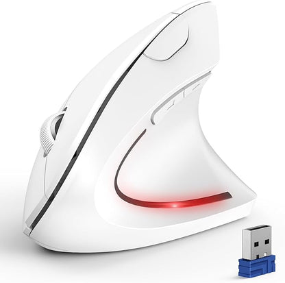 TECKNET Ergonomic Mouse, Wireless Bluetooth Vertical Mouse, 4800 DPI Optical Tracking, 6 Adjustable DPI, Quiet Clicks, 2.4GHz with USB A Receiver, 12 Months Battery, 6 Buttons, Wide Compatibility | Mice - TrueDesk