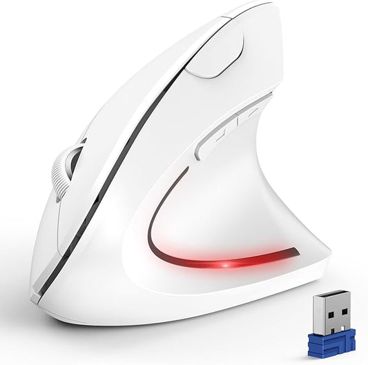 TECKNET Ergonomic Mouse, Wireless Bluetooth Vertical Mouse, 4800 DPI Optical Tracking, 6 Adjustable DPI, Quiet Clicks, 2.4GHz with USB A Receiver, 12 Months Battery, 6 Buttons, Wide Compatibility | Mice - TrueDesk